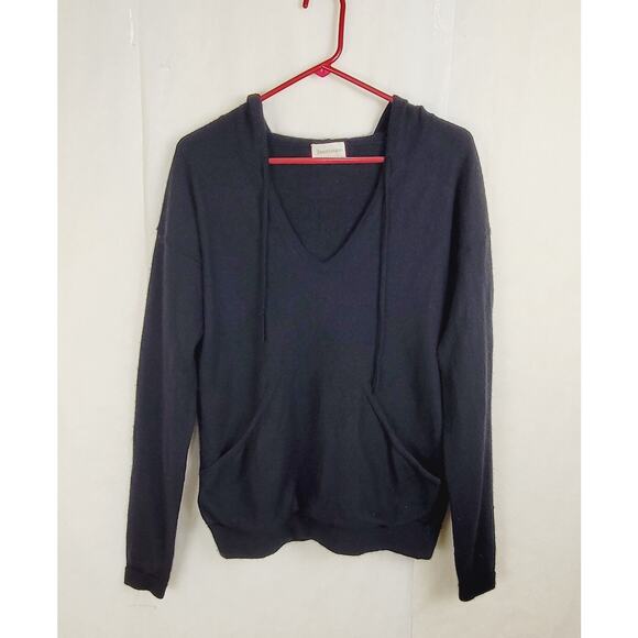 Zimmerman black cashmere vneck hooded sweater Size 10 Luxe Designer Cozycore - Picture 1 of 6